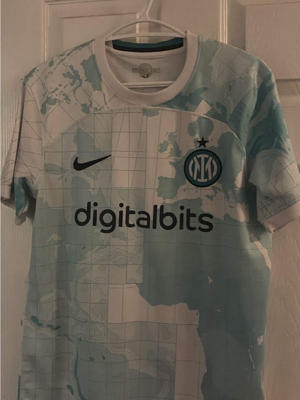 Nike outside InterMilan Light Teal and White Men’s Soccer Jersey